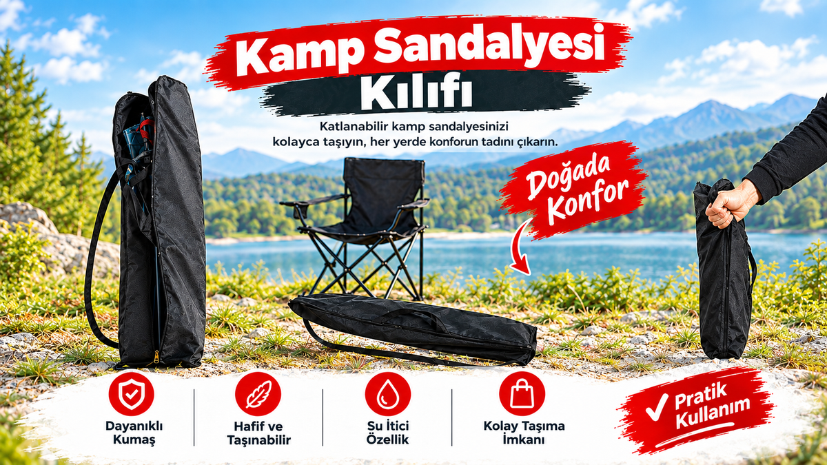 Kamp sandalyesi kılıfı için yatay koleksiyon kapağı