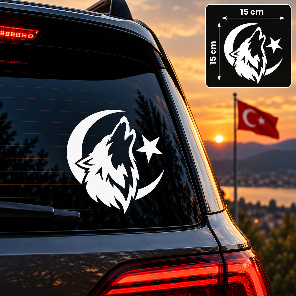 Bayrak Kurt 15 × 15 cm Sticker