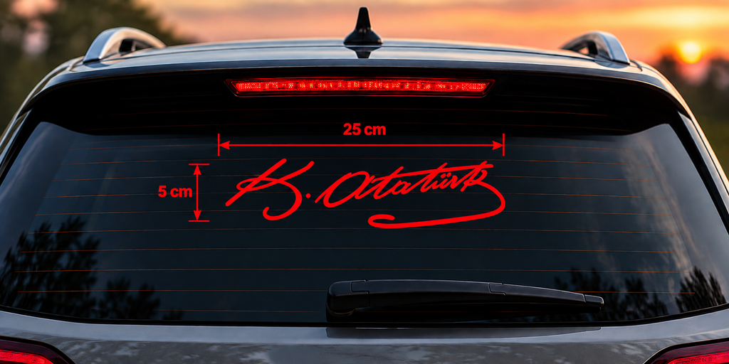 K. Atatürk İmza 25 × 5 cm Sticker