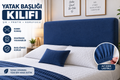 Mavi Renk Baza Yatak Başlık Kılıfı