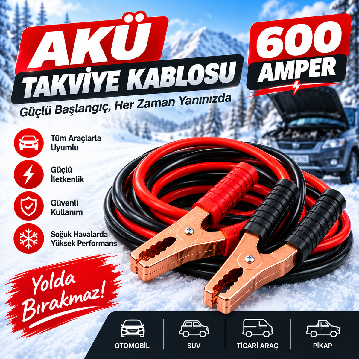 600 Amper Akü Takviye Kablosu
