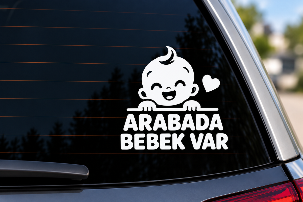 Arabada Bebek Var 15 × 15 cm Sticker