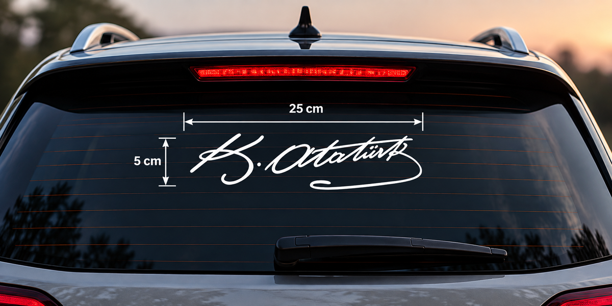 K. Atatürk İmza 25 × 5 cm Sticker