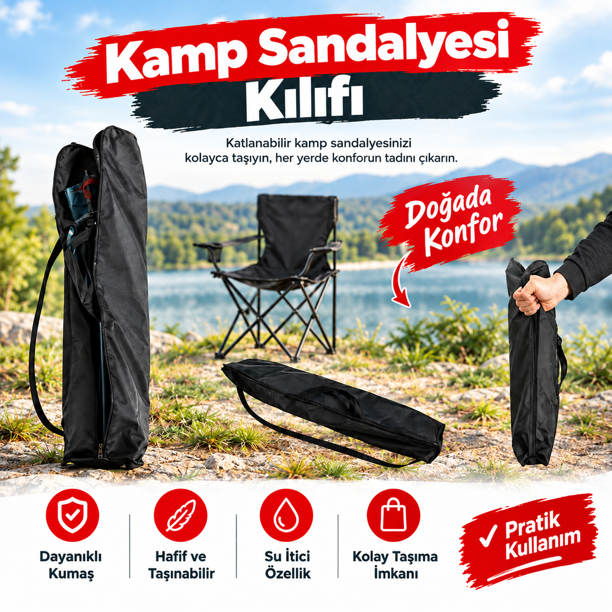 Kamp Sandalyesi Kılıfı 100 cm XL