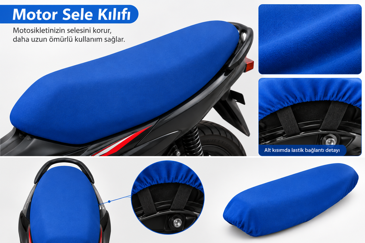 50cc ve 125cc Uyumlu Kumaş Motosiklet Sele Kılıfı