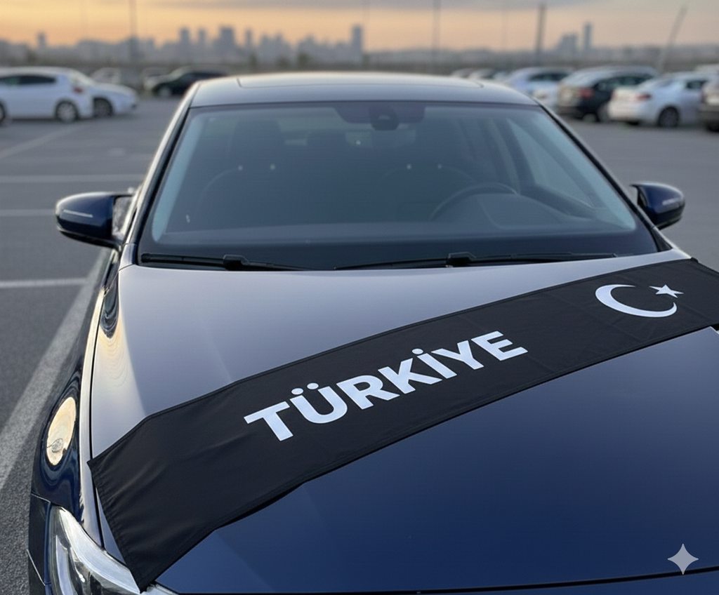 Türkiye Baskılı Torpido Kumaşı 140x35 cm – Kırmızı, Mavi, Siyah