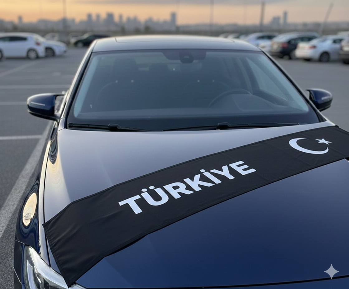 Türkiye Baskılı Torpido Kumaşı 140x35 cm – Kırmızı, Mavi, Siyah