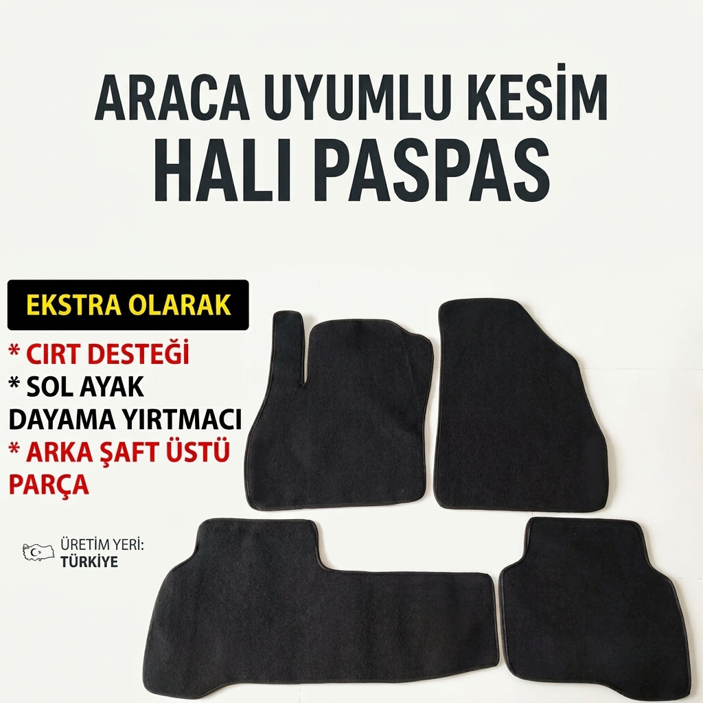 Fiat Fiorino, Peugeot Bipper, Citroën Nemo Uyumlu Oto Halı Paspas