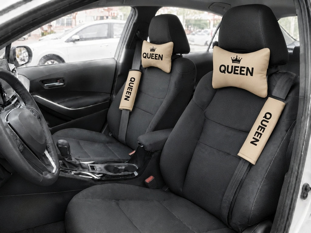 QUEEN Oto Yastık ve Kemer Pedi Seti