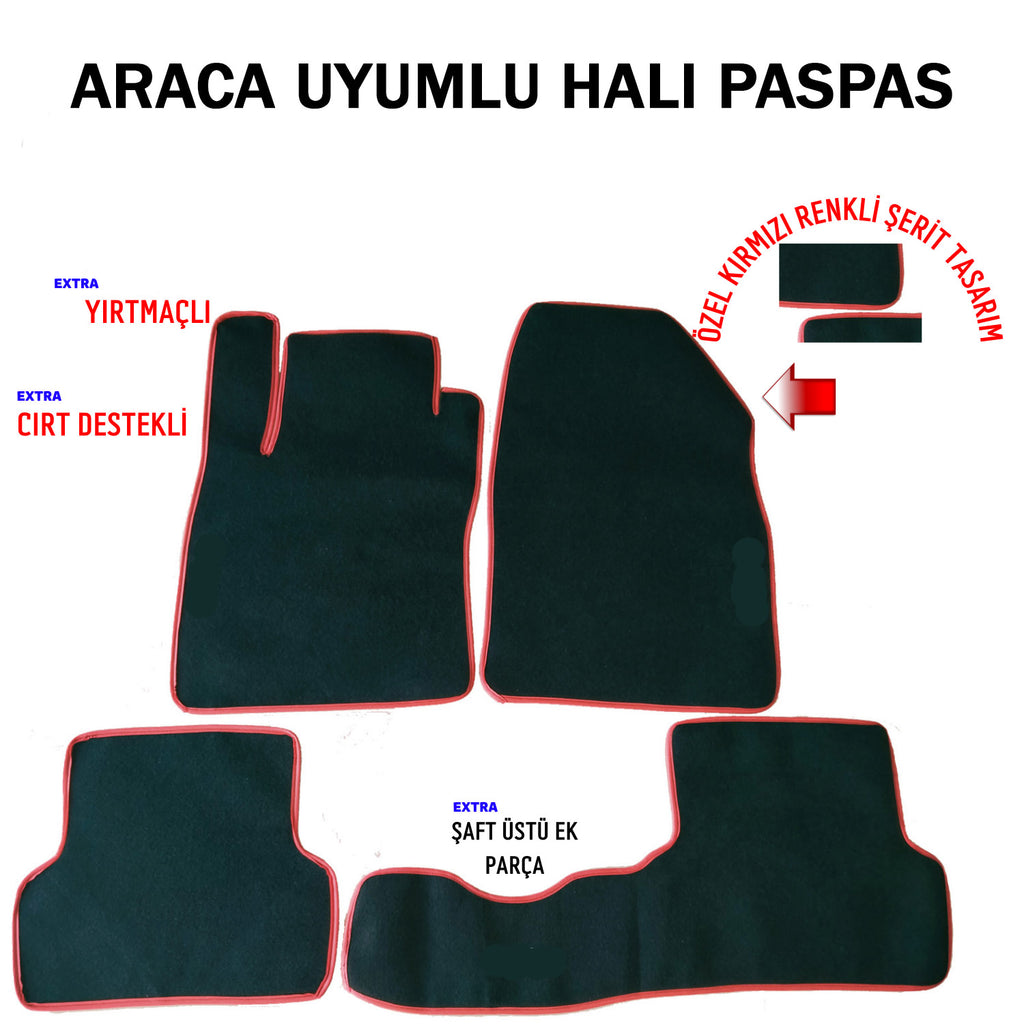 Renault Clio 4 Araca Uyumlu Çift Kat Halı Paspas