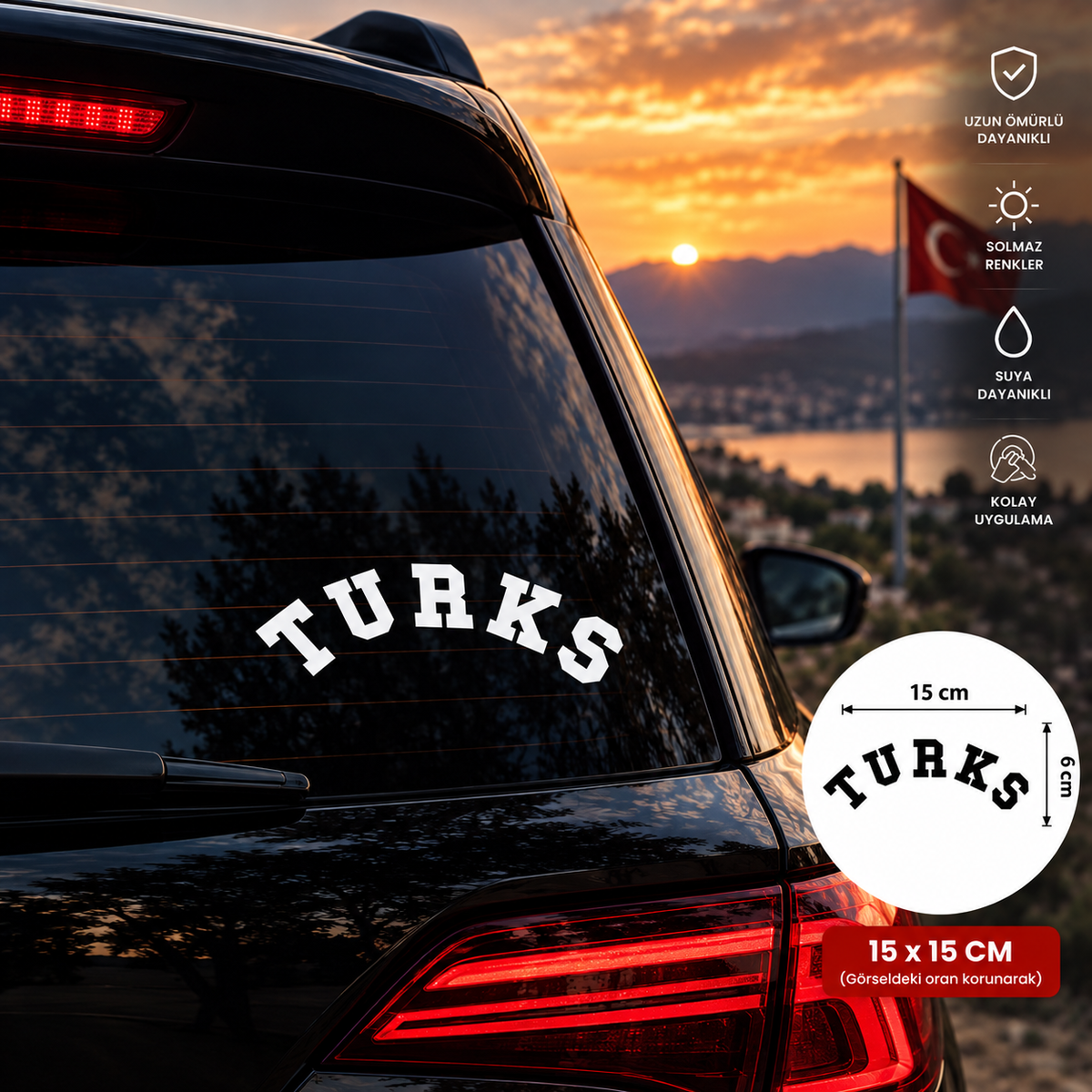 Türk 15 × 15 cm Sticker