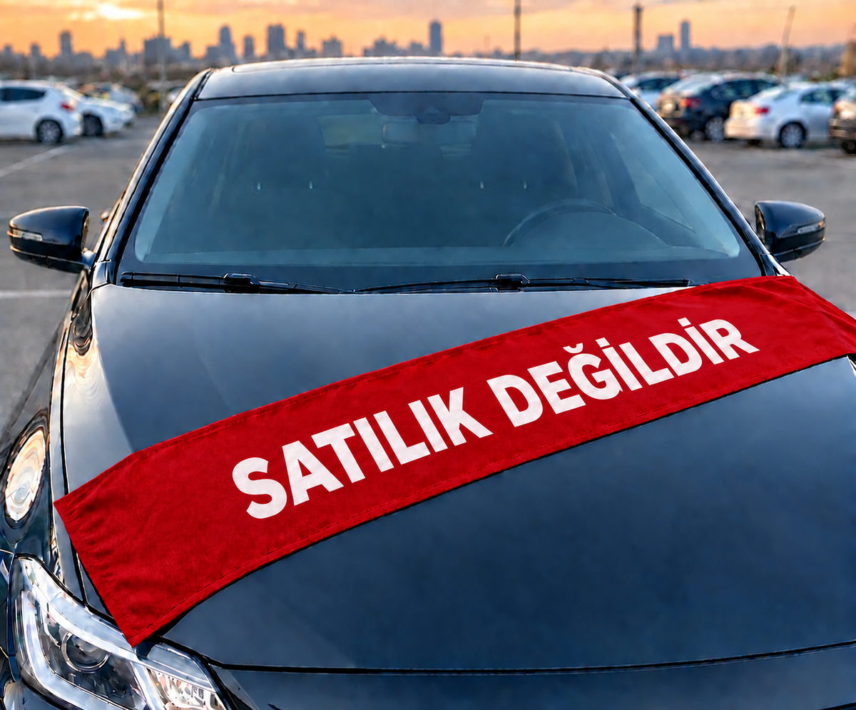 Satılık Değildir Yazılı Torpido Kumaşı / Torpido Örtüsü