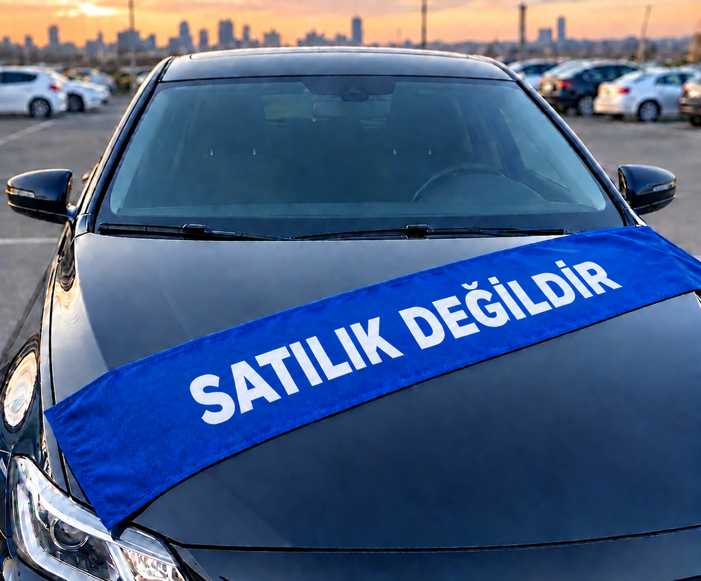 Satılık Değildir Yazılı Torpido Kumaşı / Torpido Örtüsü
