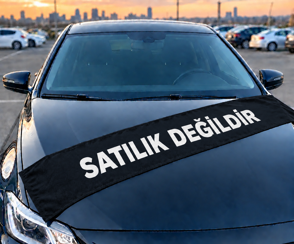 Satılık Değildir Yazılı Torpido Kumaşı / Torpido Örtüsü