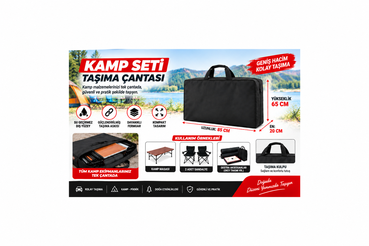 Kamp Seti Taşıma Çantası Kılıfı