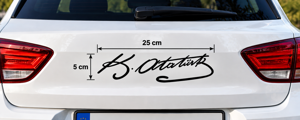 K. Atatürk İmza 25 × 5 cm Sticker