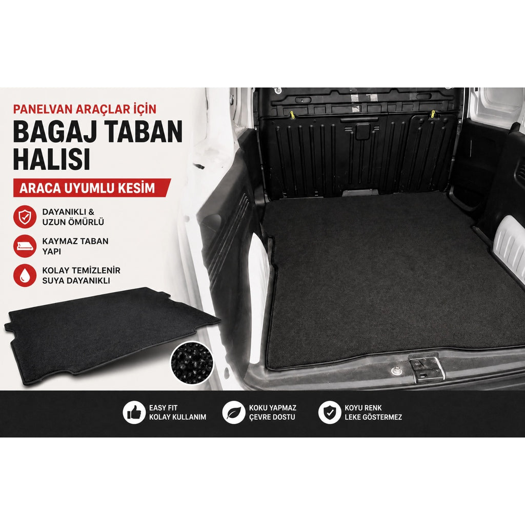 Peugeot Partner Van Uyumlu Bagaj Taban Halısı 2019 ve Sonrası – Çift Kat Halı