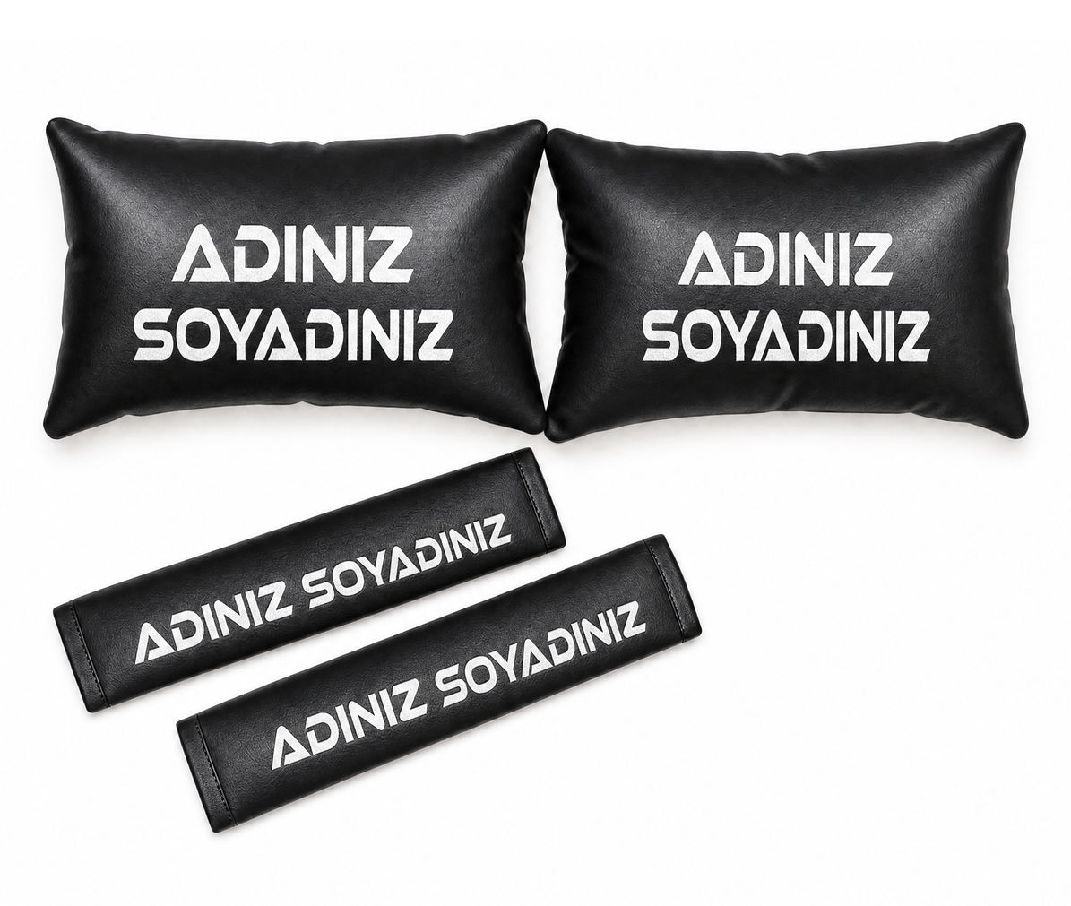 Kişiye Özel Deri  Oto Boyun Yastığı ve Kemer Pedi Seti